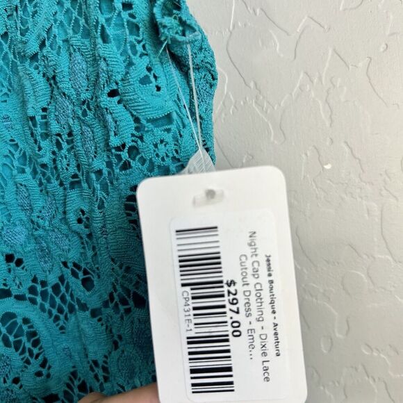 Nightcap Dress Size 1 XS Dixie Lace Cutout Mini Mock Neck Sleeveless Bodycon - Picture 5 of 7